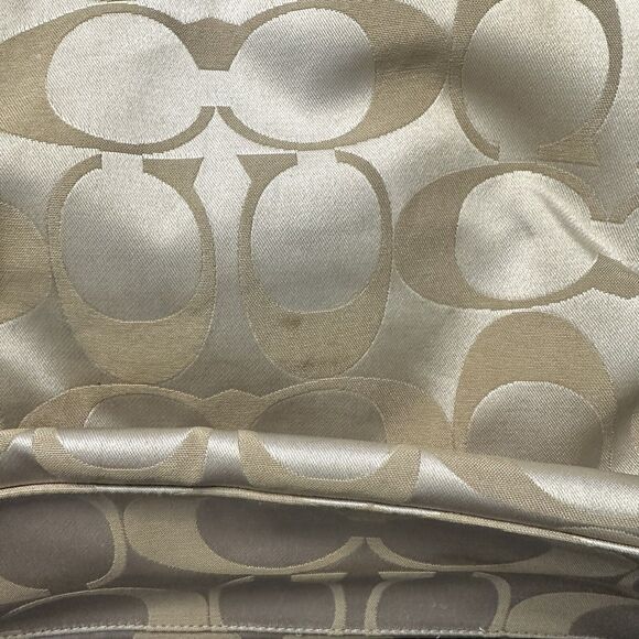 Coach Laura Beige Yellow Shoulder Tote Bag F18335 - Picture 3 of 8